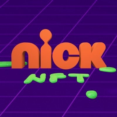 Nick NFT logo on purple grid with green slime